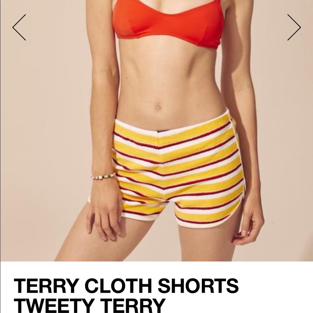 NWT solid and striped terry shorts